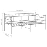 Sofa Bed Frame without Mattress Grey Metal 90x200 cm 324769