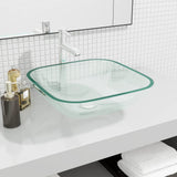 Basin Glass 42x42x14 cm Transparent 345236