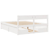 Bed Frame without Mattress White 150x200 cm King Size Solid Wood Pine 3282346