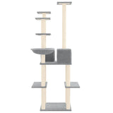 Cat Tree with Sisal Scratching Posts Light Grey 167 cm 171610