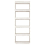 Book Cabinet/Room Divider White 60x35x167 cm Solid Pinewood 810875