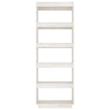 Book Cabinet/Room Divider White 60x35x167 cm Solid Pinewood 810875
