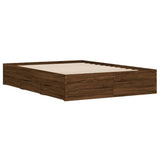 Bed Frame with Drawers without Mattress Brown Oak 120x200 cm 3207286