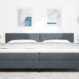Headboard Height Adjustable Dark grey 200 cm Velvet 42007288
