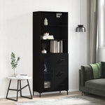 Highboard Black 69.5x34x180 cm Engineered Wood 3189510