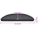 Stair Mat Set of 30 Anthracite 100% PP tufted 56x17 cm Non-slip 3365733