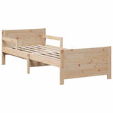 Bed Frame with Mattress Brown 80 x 200 cm Solid Pine Wood 3385949