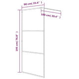 Walk-in Shower Wall Black 90x195 cm Half Frosted ESG Glass 152106