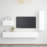 4 Piece TV Cabinet Set White Engineered Wood 3078676