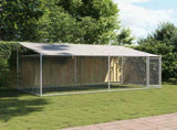 Dog Cage with Roof and Door Grey 4x2x2 m Galvanised Steel 3209568