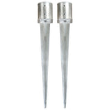 Ground Spikes 2 pcs Silver 12x91 cm Galvanised Steel 145433