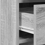 Dressing Table with Mirror Lights 2 pcs Grey Engineered wood 3334232