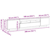 TV Cabinet Set 2 pcs Black 200 x 35 x 40 cm Engineered Wood 3333063