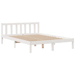 Bookcase Bed without Mattress White 140x190 cm Solid Wood Pine 3321736