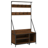 Clothes Rack with Shoe Storage Brown Oak 100x41x184 cm 837871