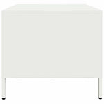 ZNTS Coffee Table White 68.5x50x43.5 cm Cold-rolled Steel 851285