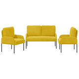 Sofa Sets with Cushion 3 pcs Yellow 115 x 56 x 80 cm Plywood 3406223