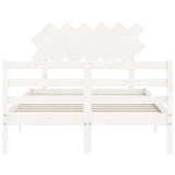 Bed Frame without Mattress White Small Double Solid Wood 3195257
