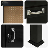 Workbench Black 90 x 49 x 141 cm Engineered Wood and Metal 42020133