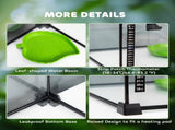 Glass Reptile Terrarium Insect Breeding Tank Vivarium Habitats with Thermometer for Lizards, Horned T3398P349997