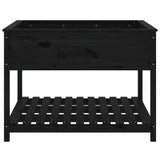 Planter with Shelf Black 111.5x111.5x81 cm Solid Wood Pine 823805
