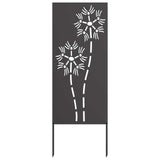 Garden Privacy Screen Black 50 x 140 cm Cold-rolled steel 876280