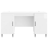 Desk High Gloss White 142.5 x 50 x 75 cm Engineered Wood 3414607