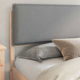 Bed Frame with Upholstered Headboard Light Grey 200 x 200 cm 3398104