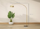180cm Arc Floor Lamp for Living Room, Modern Adjustable Standing Lamp with Foot Switch, Faux Black T3398P344471