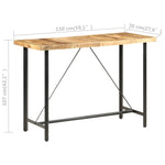 ZNTS Bar Table 150x70x107 cm Rough Mango Wood 286612