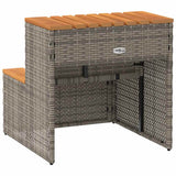 Hot Tub Step Grey 50x50x50,5 cm Poly Rattan and Solid Acacia 4103941