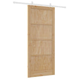 Sliding Door Brown 93 x 211 cm Solid Pine Wood 3333572