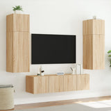 TV Wall Cabinet with LED Lights Sonoma Oak 60x35x41 cm 837306