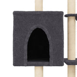 Cat Tree with Sisal Scratching Posts Dark Grey 145 cm 172096