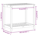 Potting Table with Shelf 82.5x50x75 cm Solid Wood Pine 832397