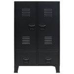 ZNTS Wardrobe Metal Industrial Style 67x35x107 cm Black 245960