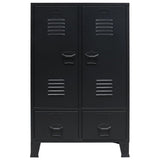 ZNTS Wardrobe Metal Industrial Style 67x35x107 cm Black 245960