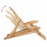 Beach Chair Beige Solid Teak Wood 42032666