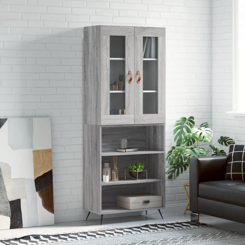 Highboard Grey Sonoma 69.5x34x180 cm Engineered Wood 3198703