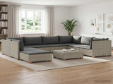 9 pcs Rattan Lounge Set with Cushions GENDT Natural Rattan 3429865