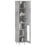Highboard Concrete Grey 34.5x34x180 cm Engineered Wood 3199077