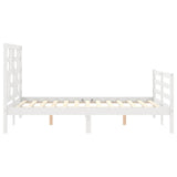 Bed Frame without Mattress White 140x190 cm Solid Wood 3194877