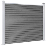 Fence Panel Set WPC 526x146 cm Grey 3070456