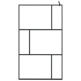 149155 Walk-in Shower Wall with Tempered Glass Black 115x195 cm