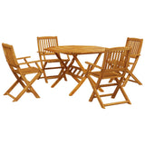 5 Piece Folding Garden Dining Set Solid Wood Acacia 3295248