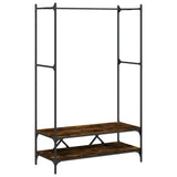 Clothes Rack with Shelves Smoked Oak Engineered Wood 834202