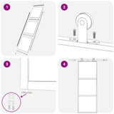 151008 Sliding Door 3-Panel ESG Glass and Aluminium 76x205 cm Black