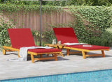 Sun Lounger Reclining 2-person 3 pcs Brown Solid Acacia Wood 3325210