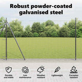 Fence Post with Concrete Base 26 pcs Grey Powder-Coated Steel 3350249