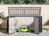 Garden Storage Box Black 214 x 82 x 132 cm Steel 42011285